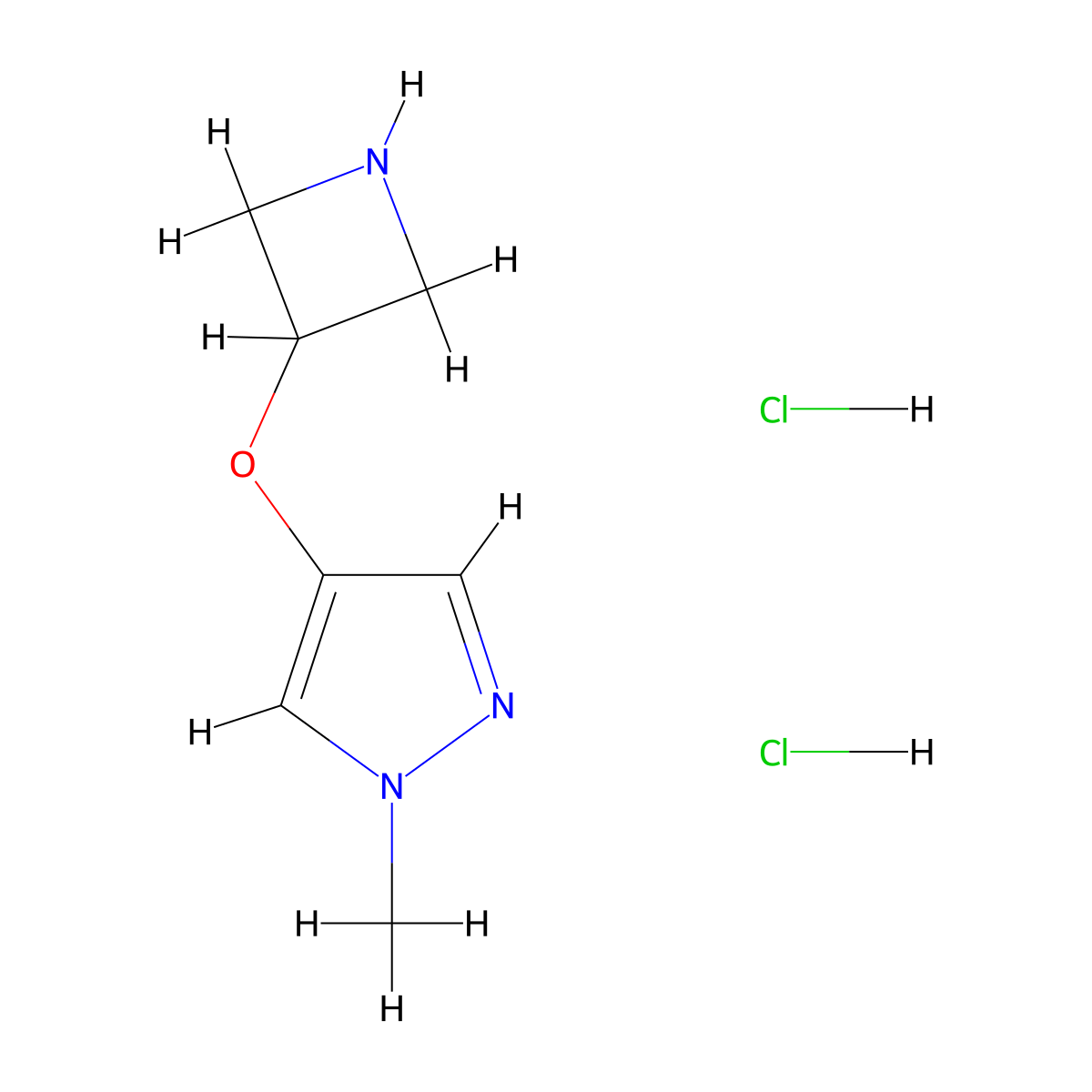 4-(azetidin-3-yloxy)-1-methyl-1H-pyrazole dihydrochloride molecular structure, CAS 2305251-96-9