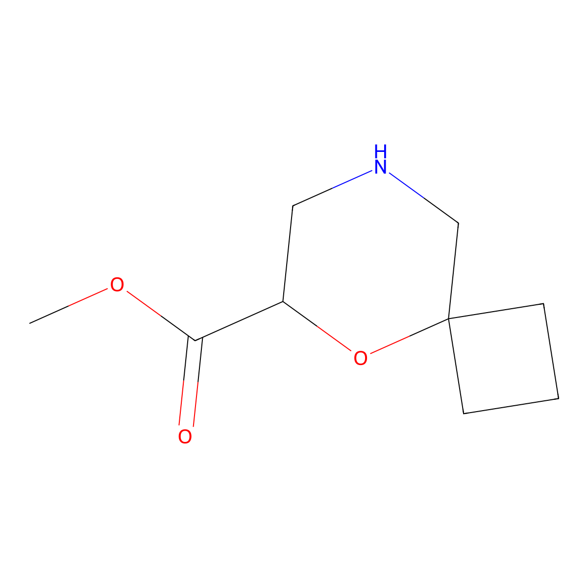 Methyl 5-oxa-8-azaspiro[3.5]nonane-6-carboxylate molecular structure, CAS 2305252-04-2