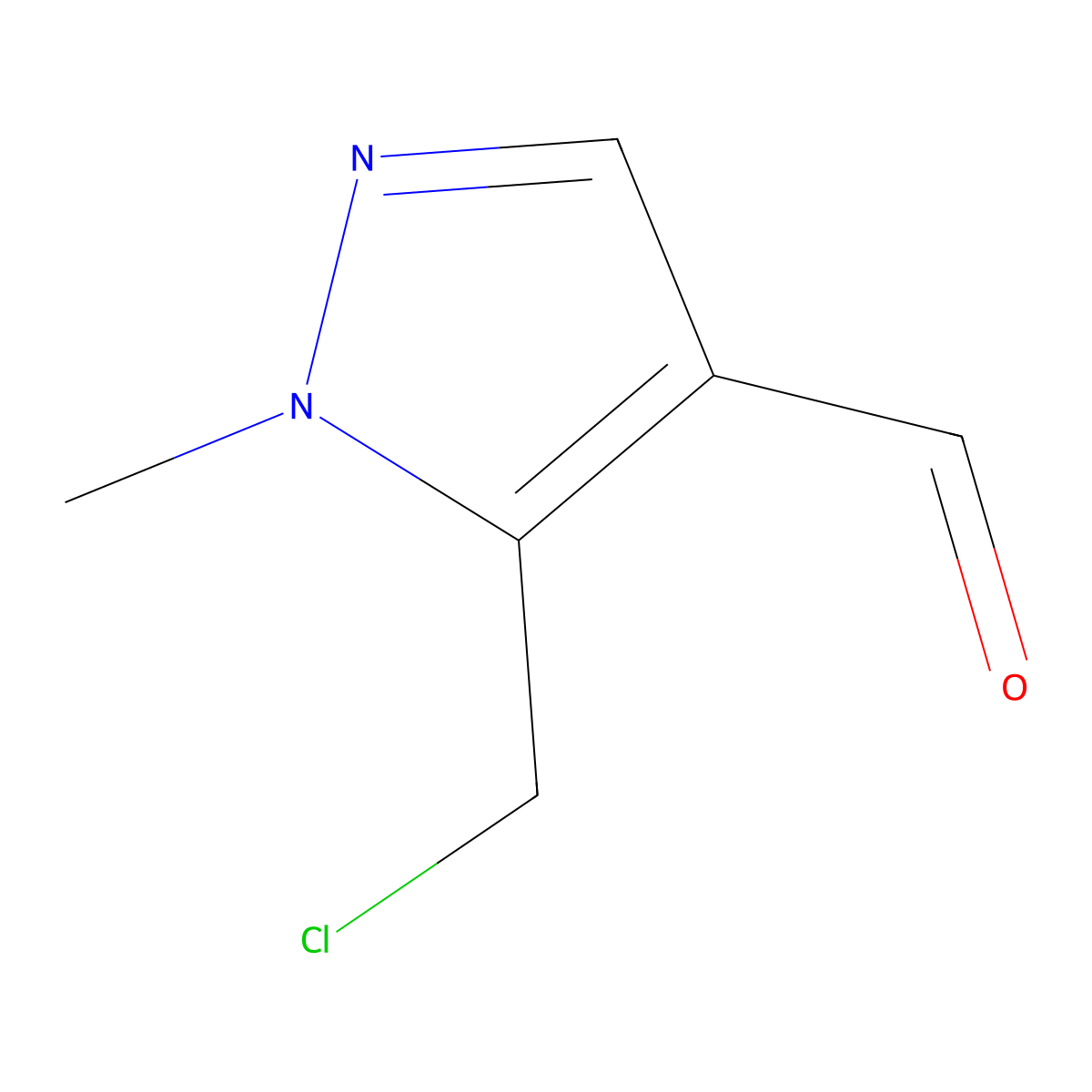 5-(chloromethyl)-1-methyl-1H-pyrazole-4-carbaldehyde molecular structure, CAS 2305252-05-3