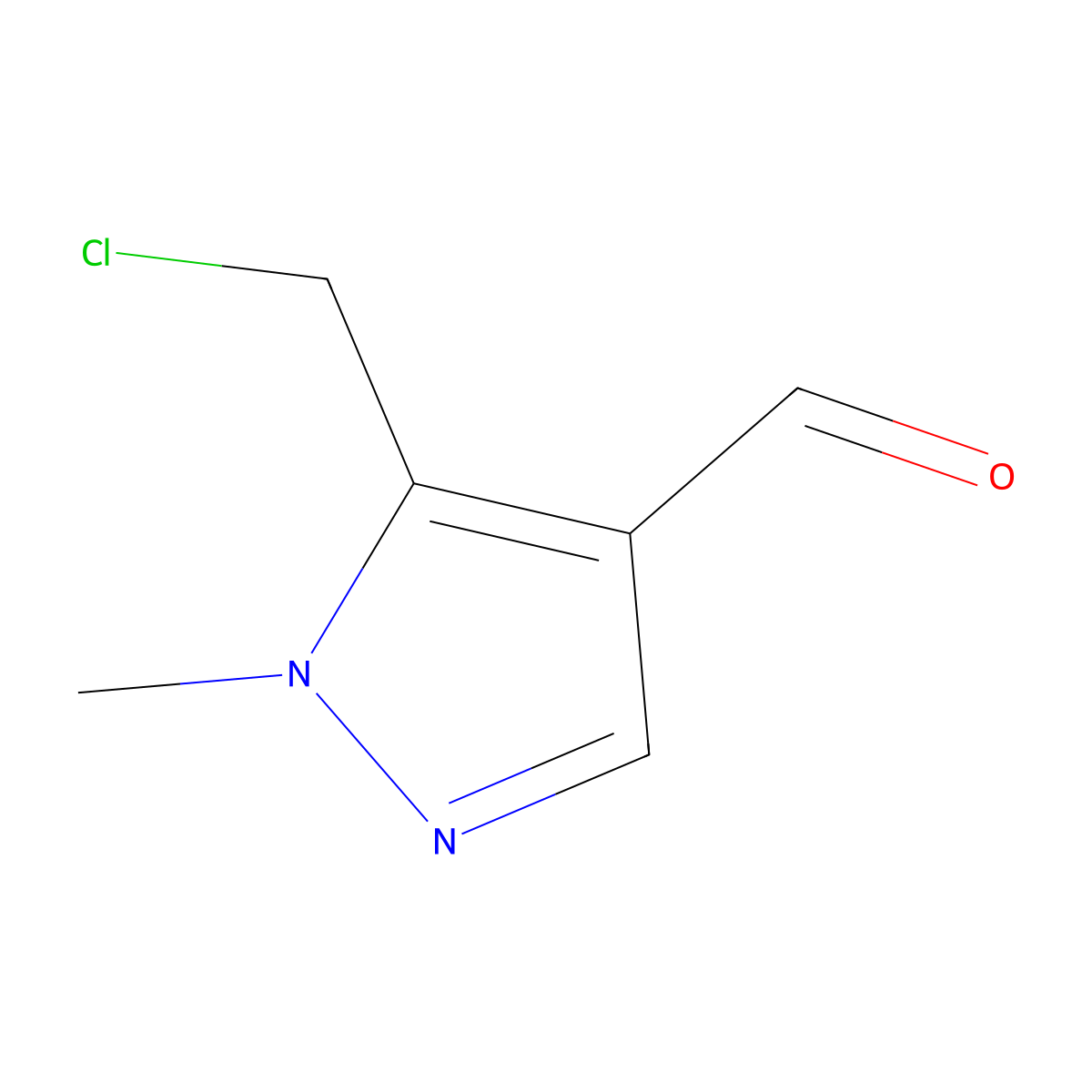 5-(chloromethyl)-1-methyl-1H-pyrazole-4-carbaldehyde molecular structure, CAS 2305252-05-3