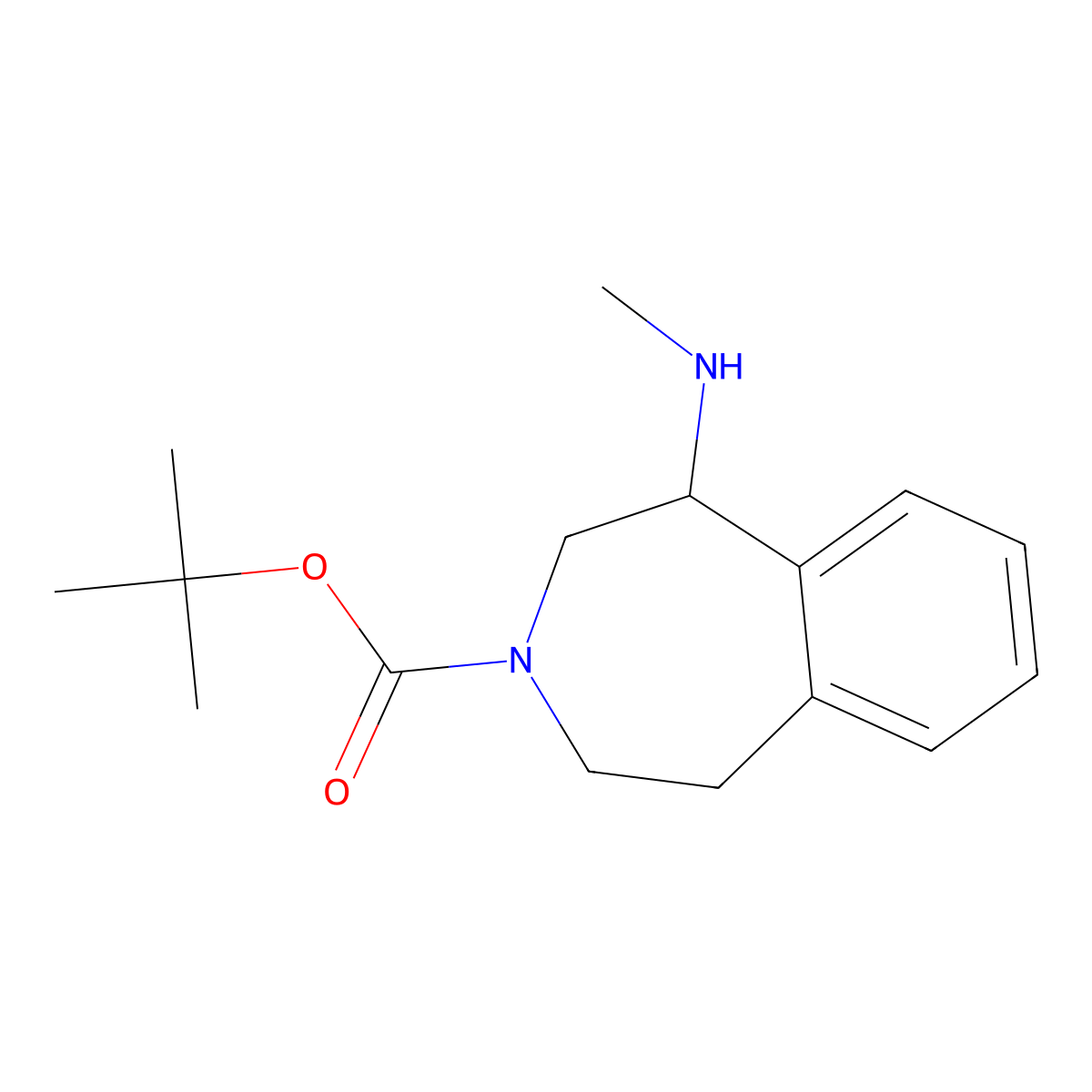 tert-butyl 1-(methylamino)-2,3,4,5-tetrahydro-1H-3-benzazepine-3-carboxylate molecular structure, CAS 2305252-07-5