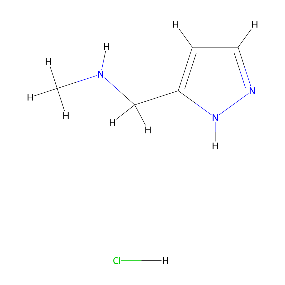 methyl[(1H-pyrazol-3-yl)methyl]amine hydrochloride molecular structure, CAS 2305252-08-6