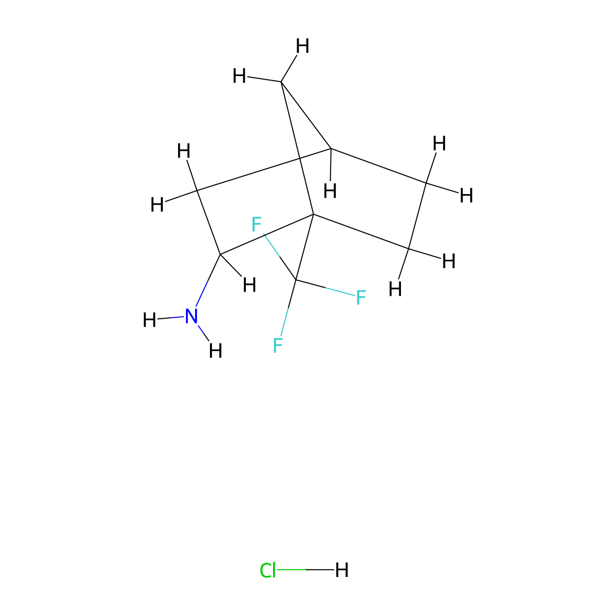 1-(Trifluoromethyl)bicyclo(2.2.1)heptan-2-amine hydrochloride molecular structure, CAS 2305252-13-3
