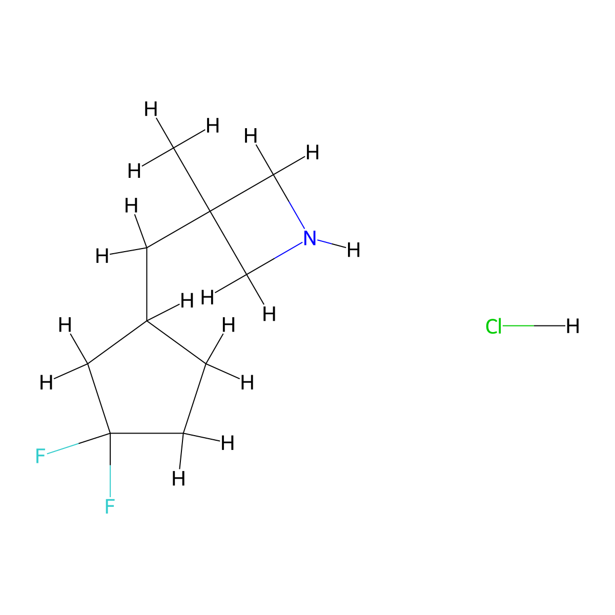3-[(3,3-Difluorocyclopentyl)methyl]-3-methylazetidine hydrochloride molecular structure, CAS 2305252-22-4