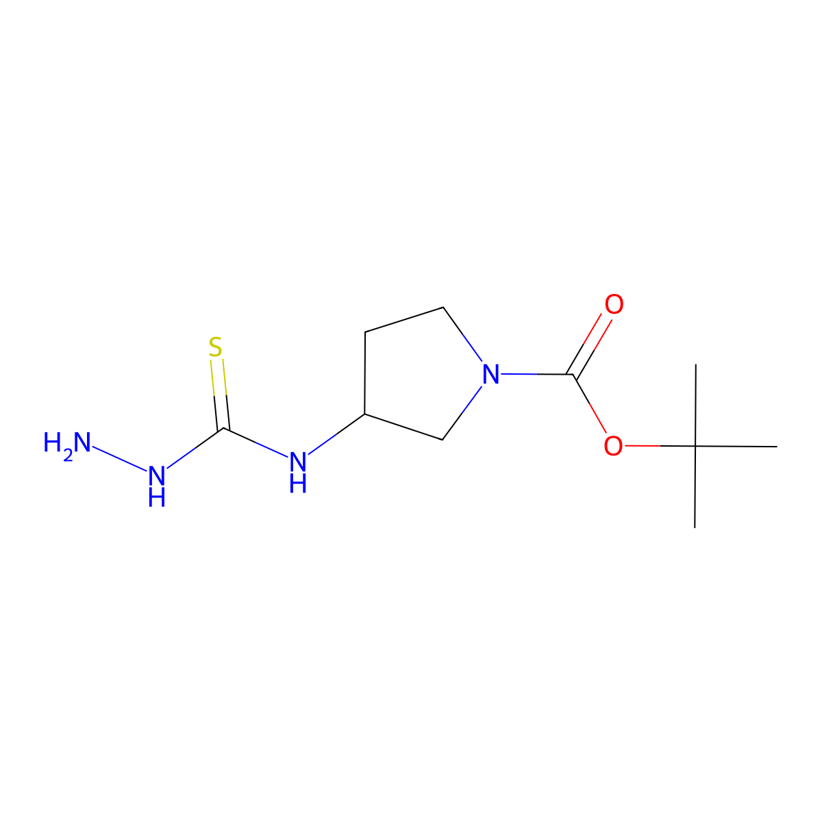 Tert-butyl 3-[(aminocarbamothioyl)amino]pyrrolidine-1-carboxylate molecular structure, CAS 2305252-31-5