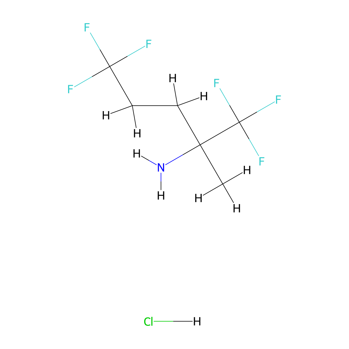 1,1,1,5,5,5-Hexafluoro-2-methylpentan-2-amine hydrochloride molecular structure, CAS 2305252-33-7