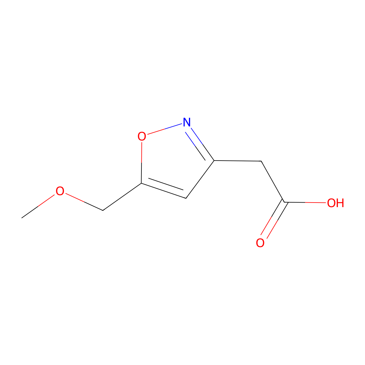 2-(5-(Methoxymethyl)-1,2-oxazol-3-yl)acetic acid molecular structure, CAS 2305252-38-2