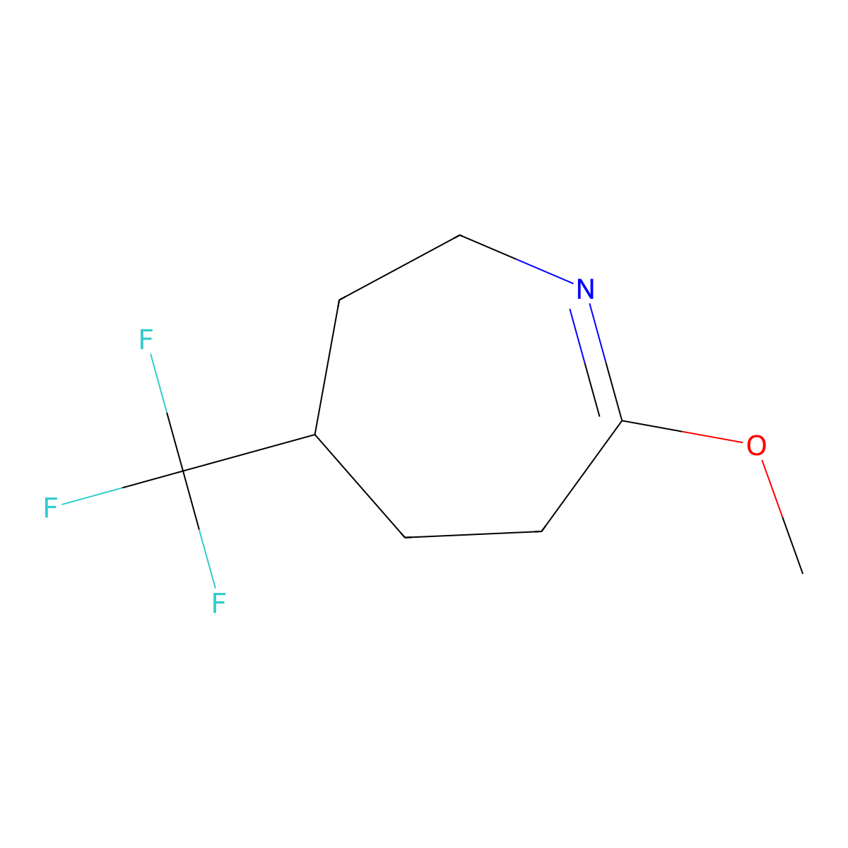 7-Methoxy-4-(trifluoromethyl)-3,4,5,6-tetrahydro-2H-azepine molecular structure, CAS 2305252-44-0