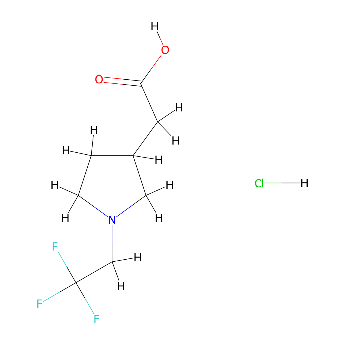 2-[1-(2,2,2-Trifluoroethyl)pyrrolidin-3-yl]aceticacidhydrochloride molecular structure, CAS 2305252-45-1