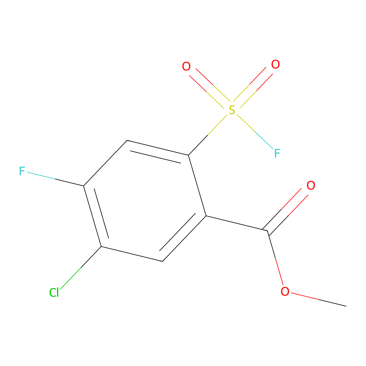Methyl5-chloro-4-fluoro-2-(fluorosulfonyl)benzoate molecular structure, CAS 2305252-47-3