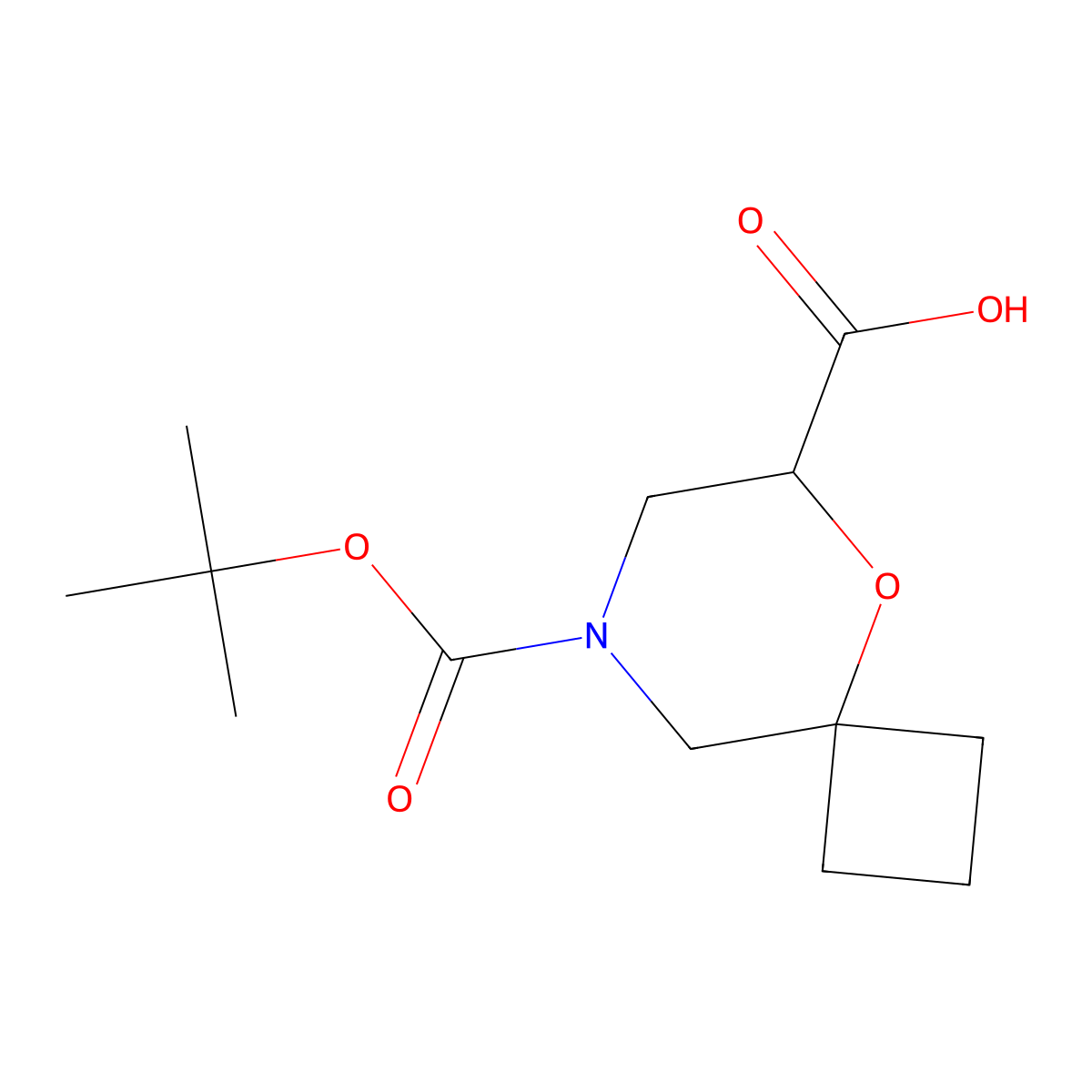 8-[(Tert-butoxy)carbonyl]-5-oxa-8-azaspiro[3.5]nonane-6-carboxylic acid molecular structure, CAS 2305252-49-5