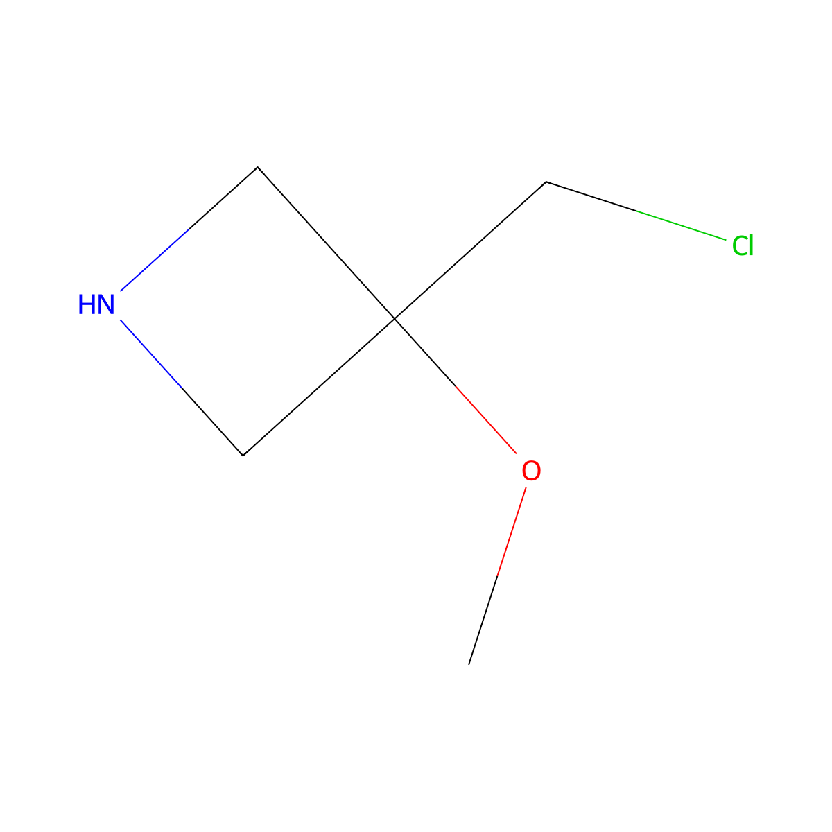 3-(Chloromethyl)-3-methoxyazetidine molecular structure, CAS 2305252-55-3