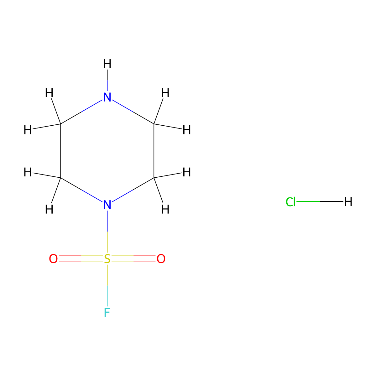 Piperazine-1-sulfonyl fluoride hydrochloride molecular structure, CAS 2305252-58-6