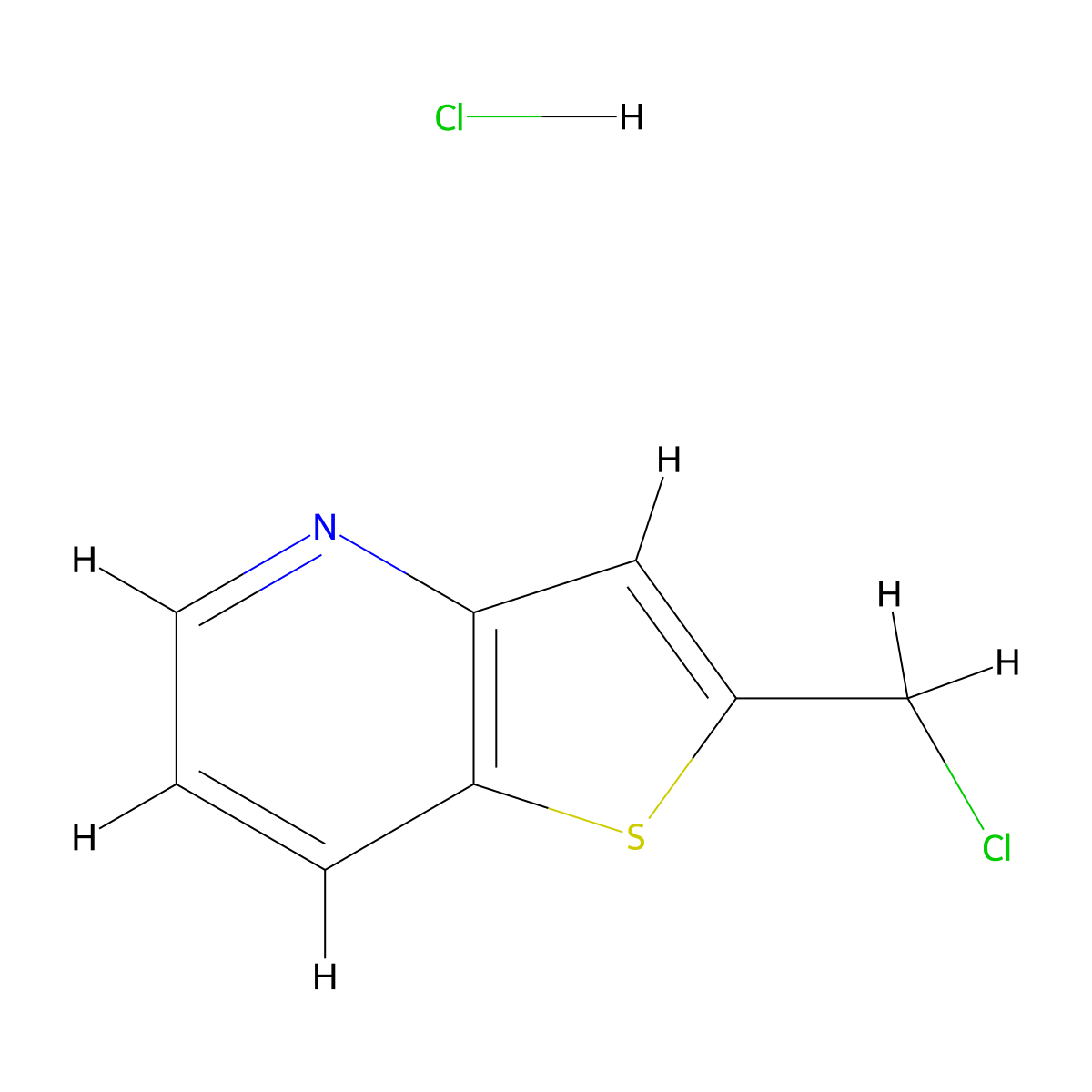 2-(Chloromethyl)thieno(3,2-b)pyridine hydrochloride molecular structure, CAS 2305252-64-4