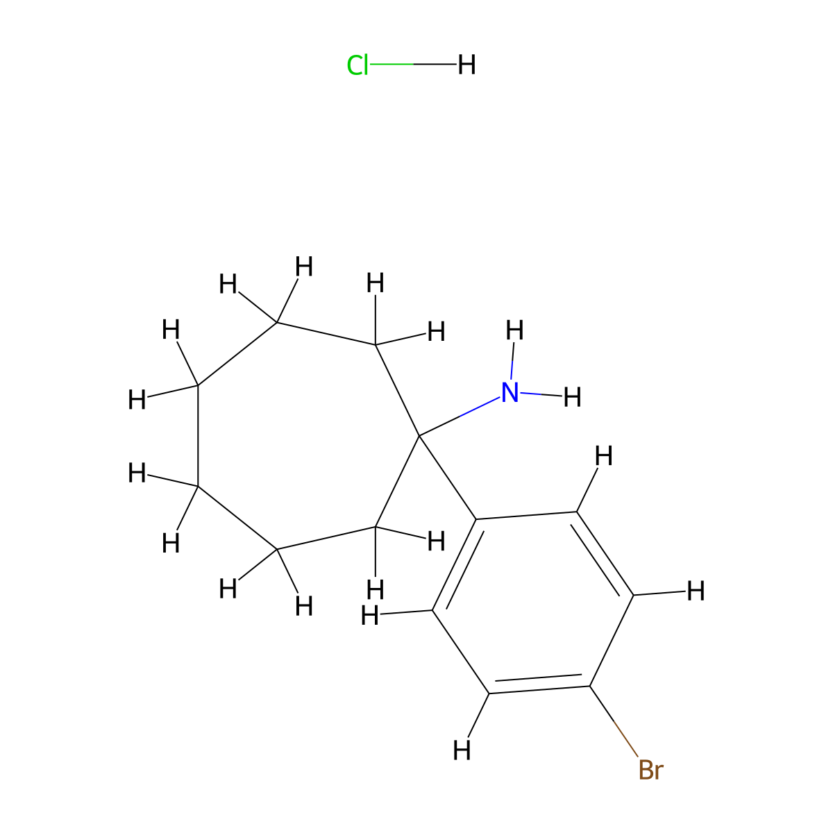 1-(4-Bromophenyl)cycloheptan-1-amine hydrochloride molecular structure, CAS 2305252-66-6