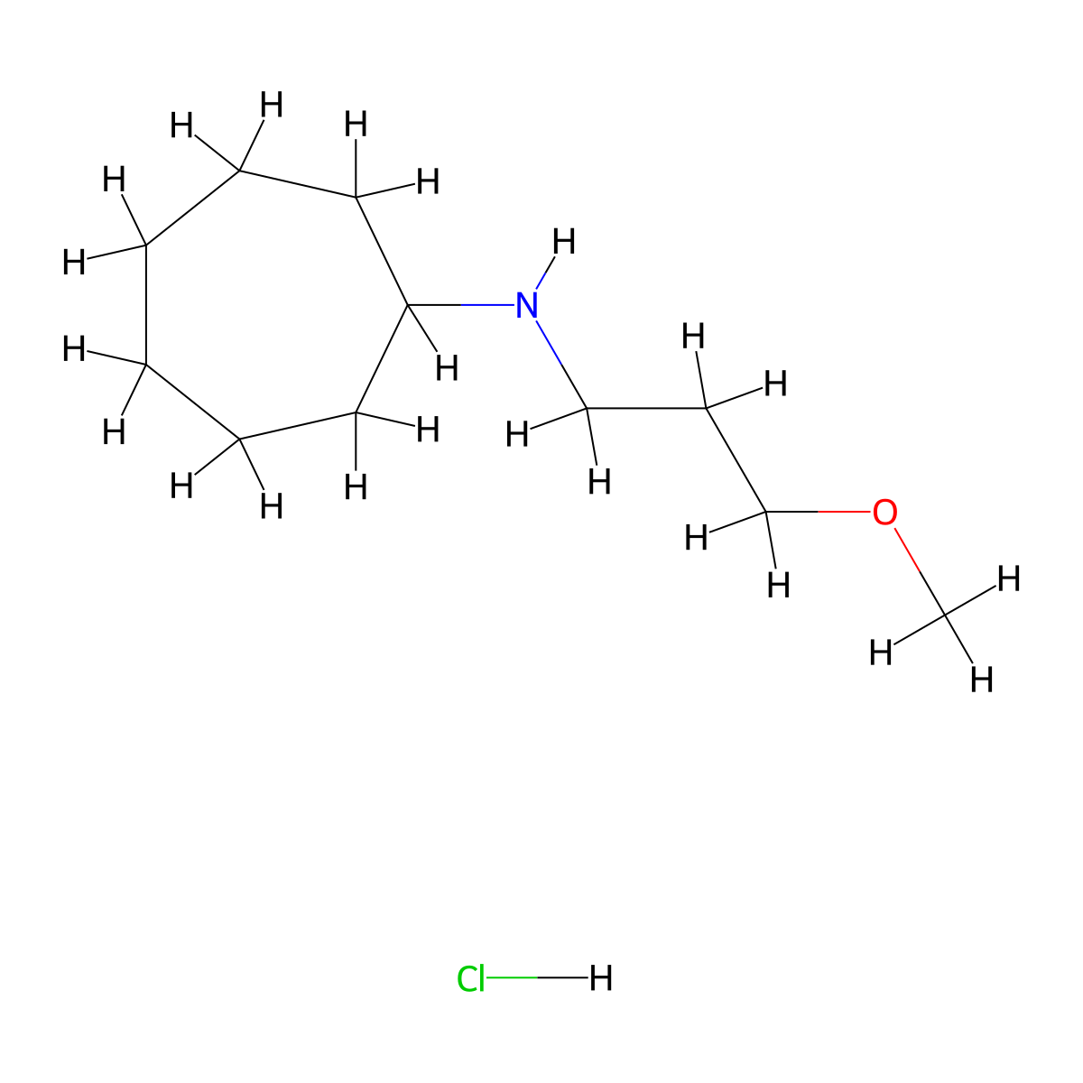 N-(3-methoxypropyl)cycloheptanamine hydrochloride molecular structure, CAS 2305252-69-9
