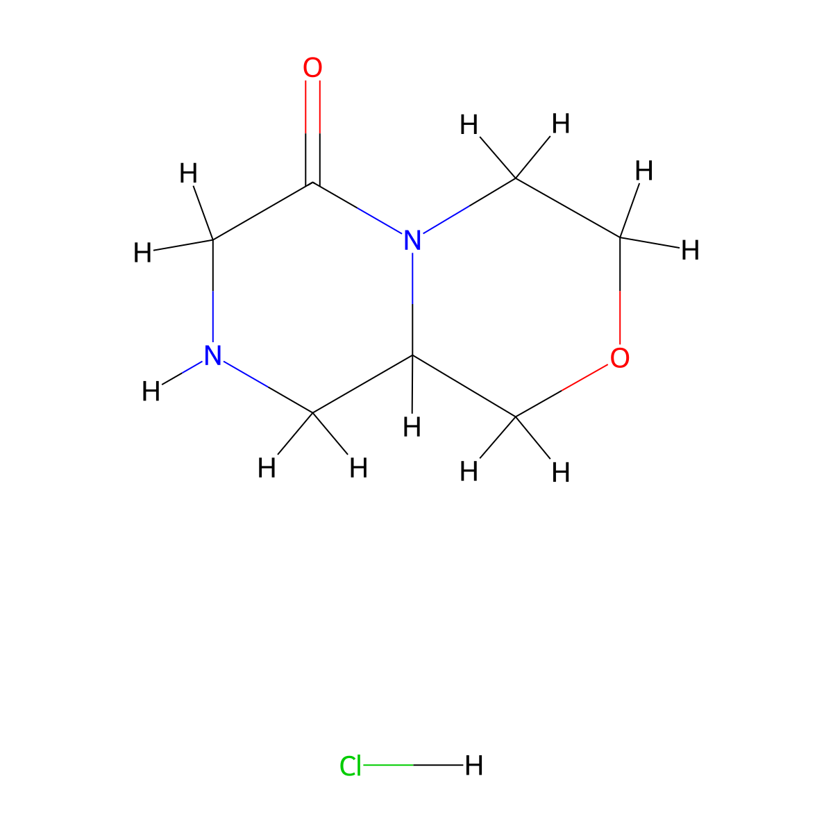 Octahydropiperazino[2,1-c]morpholin-6-one hydrochloride molecular structure, CAS 2305252-73-5