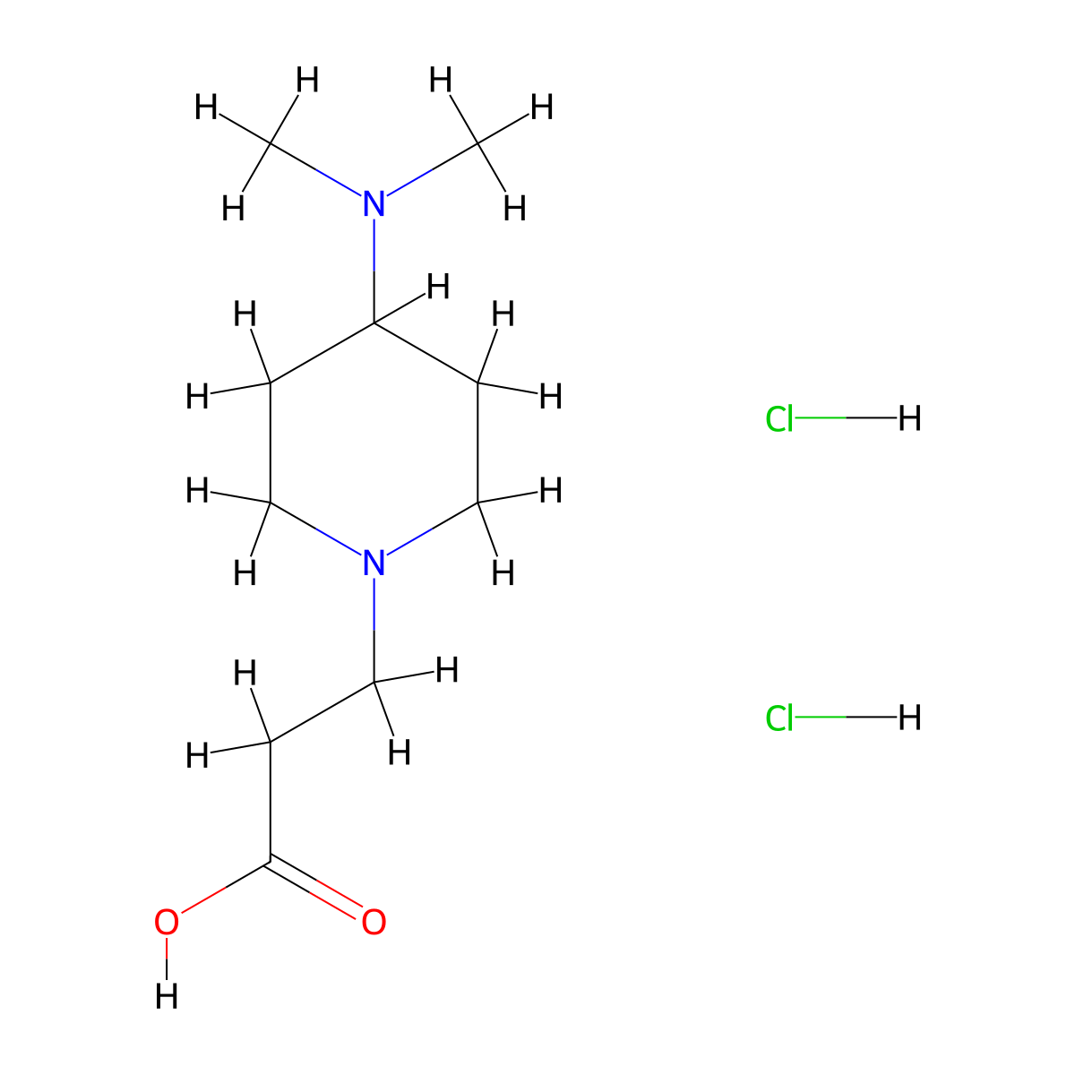 3-[4-(Dimethylamino)piperidin-1-yl]propanoic acid dihydrochloride molecular structure, CAS 2305252-80-4