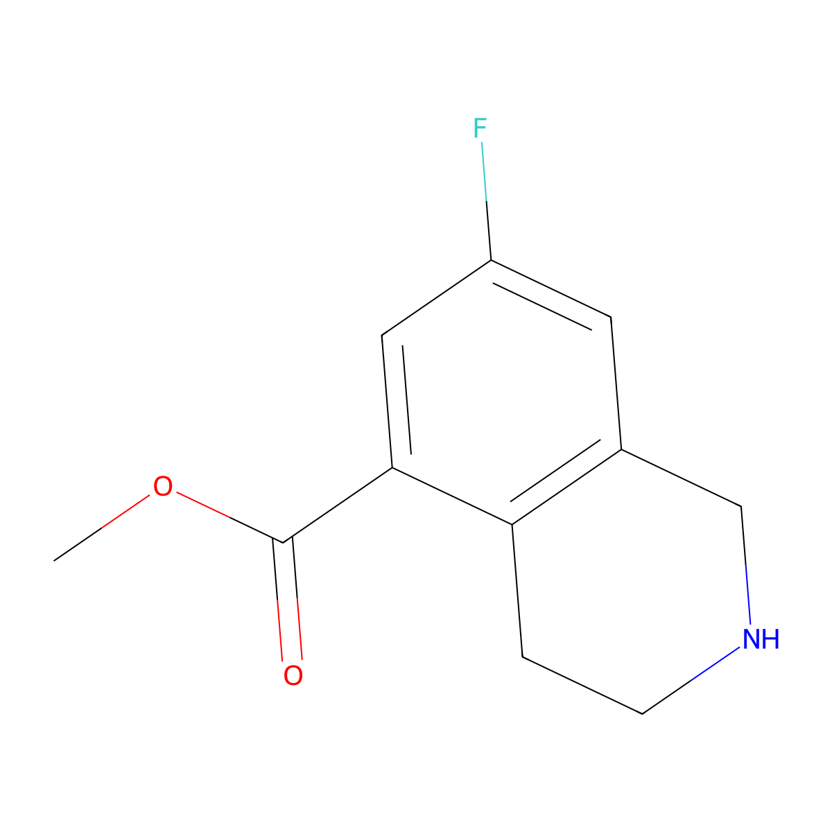 Methyl 7-fluoro-1,2,3,4-tetrahydroisoquinoline-5-carboxylate molecular structure, CAS 2305252-85-9