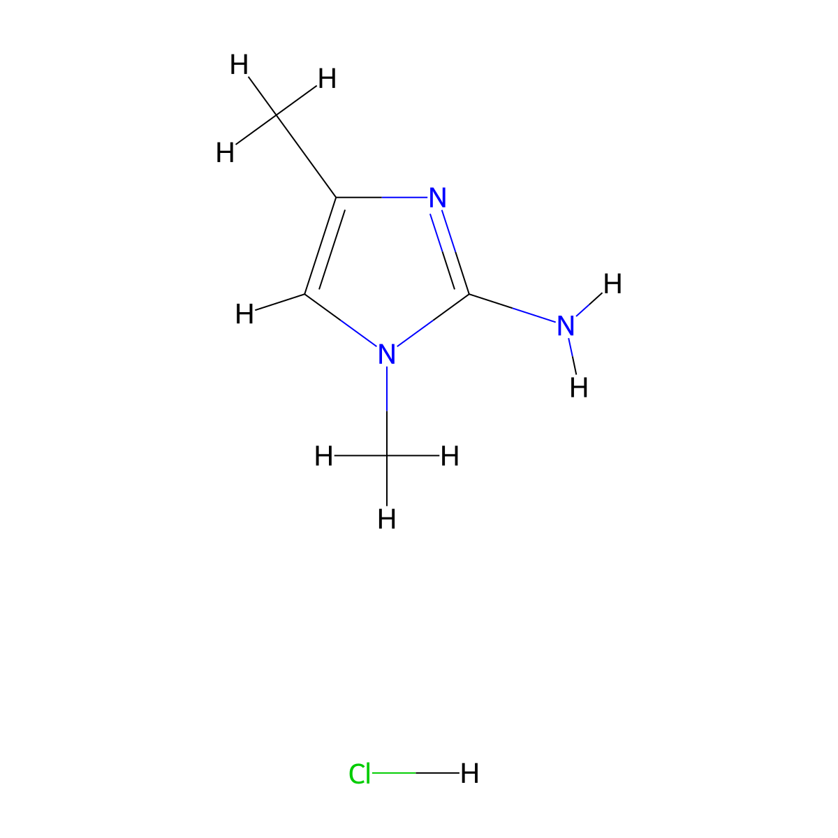 1,4-dimethyl-1H-imidazol-2-amine hydrochloride molecular structure, CAS 2305252-87-1