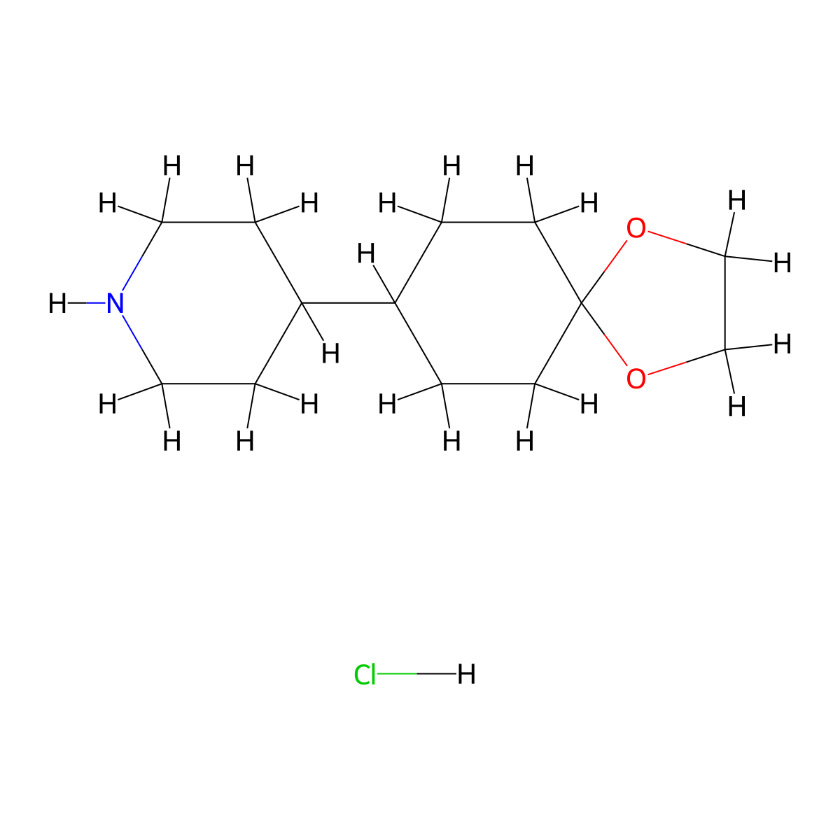 4-(1,4-Dioxaspiro(4.5)decan-8-yl)piperidine hydrochloride molecular structure, CAS 2305252-89-3
