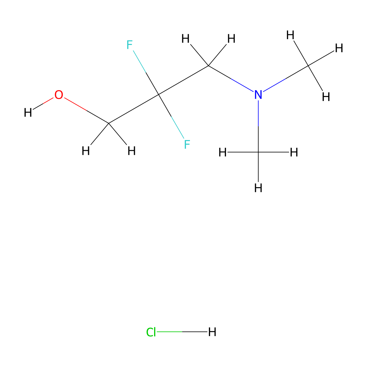 3-(Dimethylamino)-2,2-difluoropropan-1-ol hydrochloride molecular structure, CAS 2305252-90-6