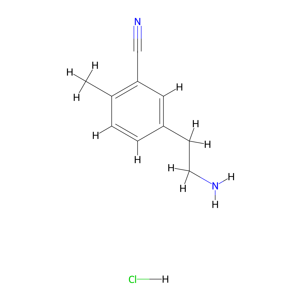 5-(2-Aminoethyl)-2-methylbenzonitrile hydrochloride molecular structure, CAS 2305252-93-9