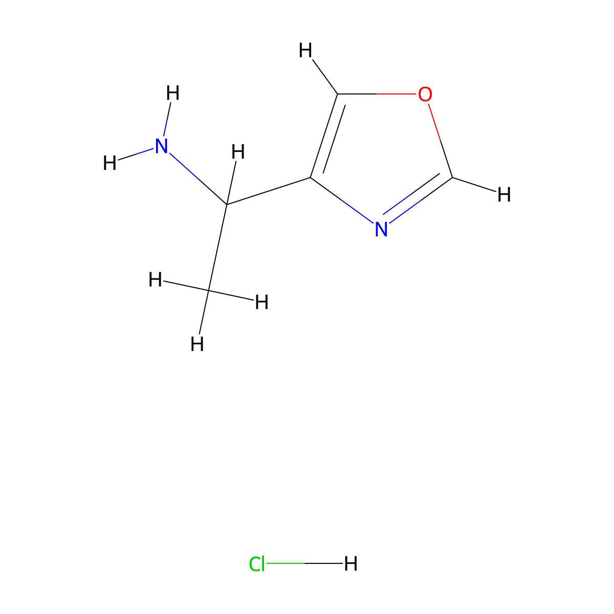 1-(1,3-Oxazol-4-yl)ethan-1-amine hydrochloride molecular structure, CAS 2305252-95-1