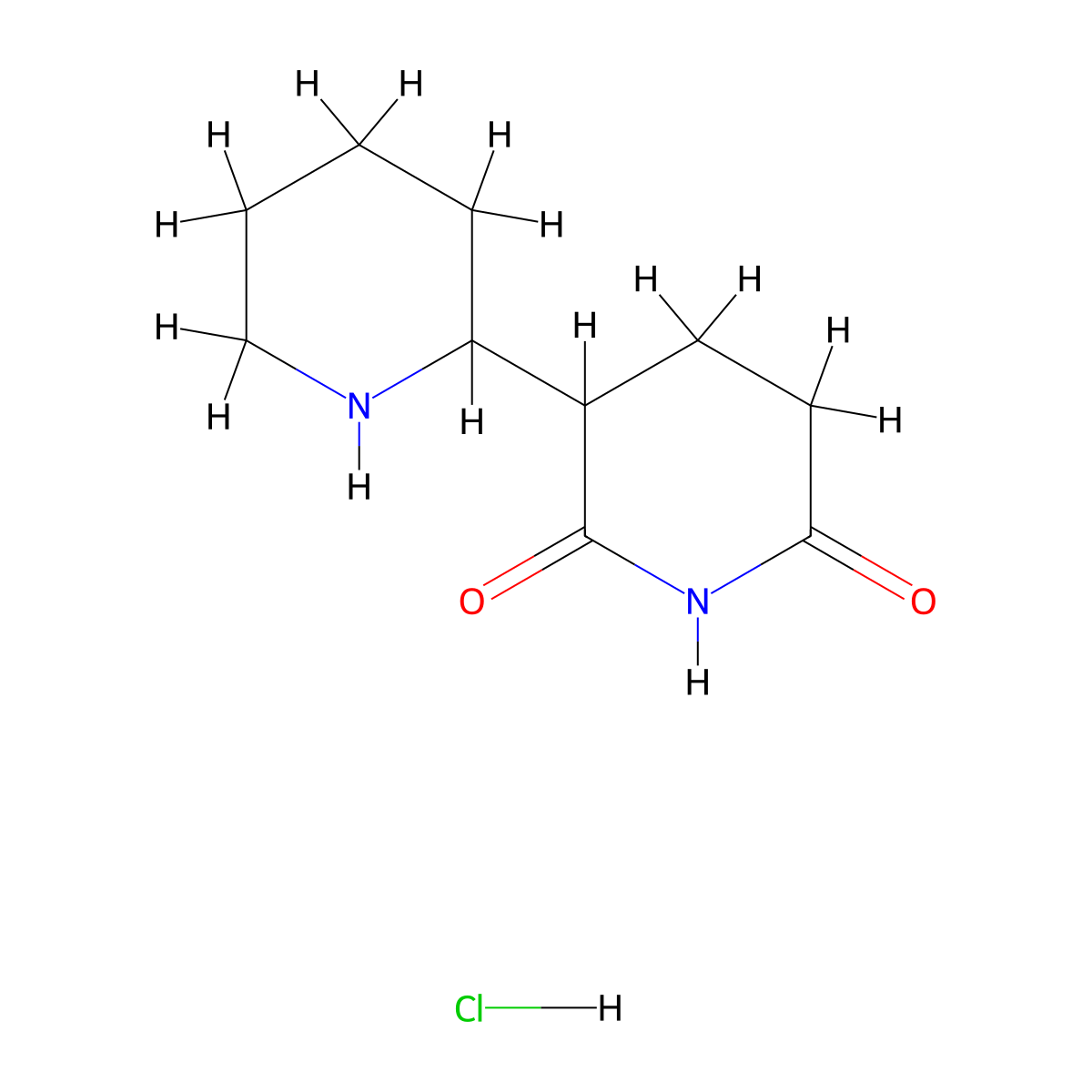 (2,3'-Bipiperidine)-2',6'-dione hydrochloride molecular structure, CAS 2305252-96-2