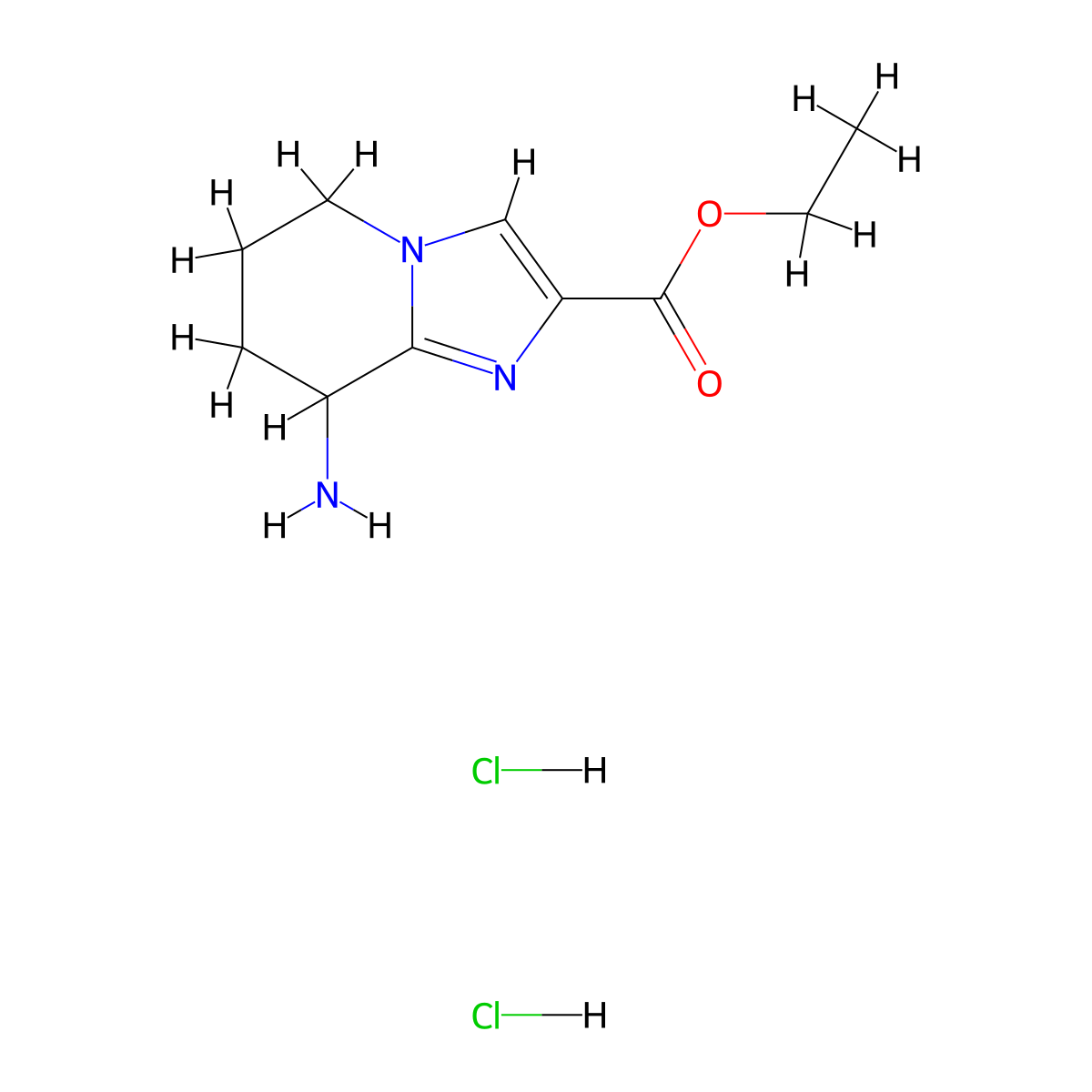 ethyl8-amino-5H,6H,7H,8H-imidazo[1,2-a]pyridine-2-carboxylatedihydrochloride molecular structure, CAS 2305252-98-4