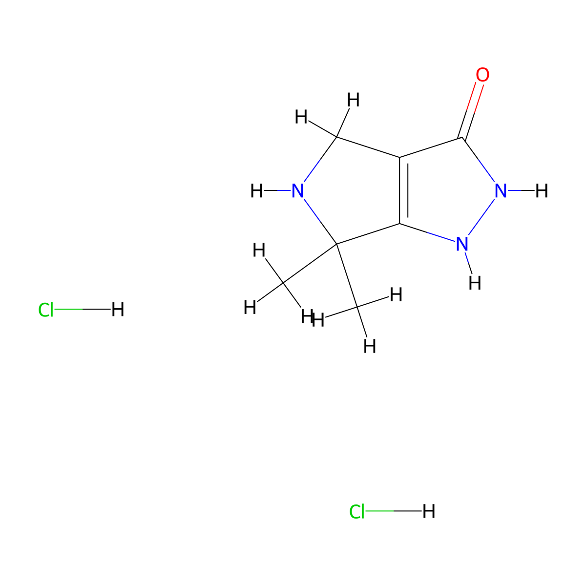 6,6-dimethyl-1H,2H,3H,4H,5H,6H-pyrrolo[3,4-c]pyrazol-3-one dihydrochloride molecular structure, CAS 2305252-99-5