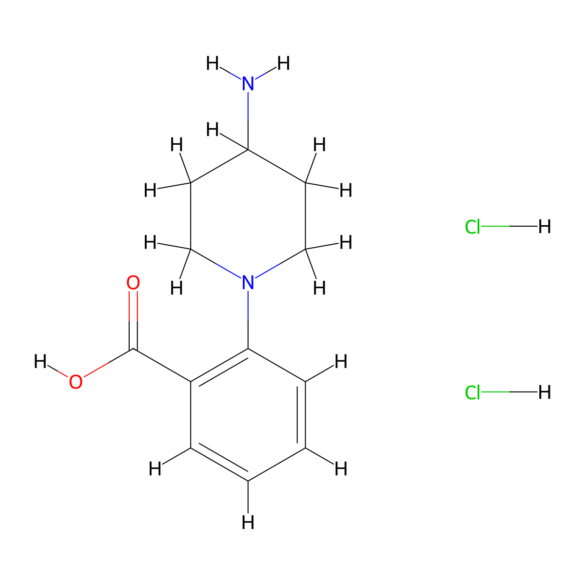 2-(4-Aminopiperidin-1-yl)benzoic acid dihydrochloride molecular structure, CAS 2305253-03-4
