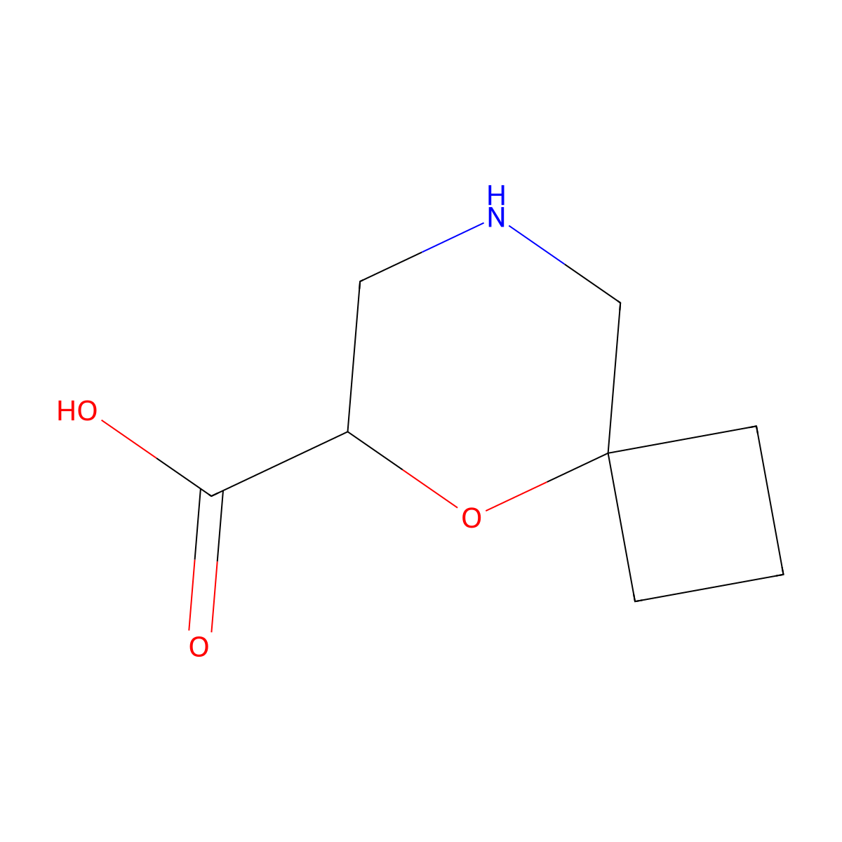5-Oxa-8-azaspiro[3.5]nonane-6-carboxylic acid molecular structure, CAS 2305253-04-5