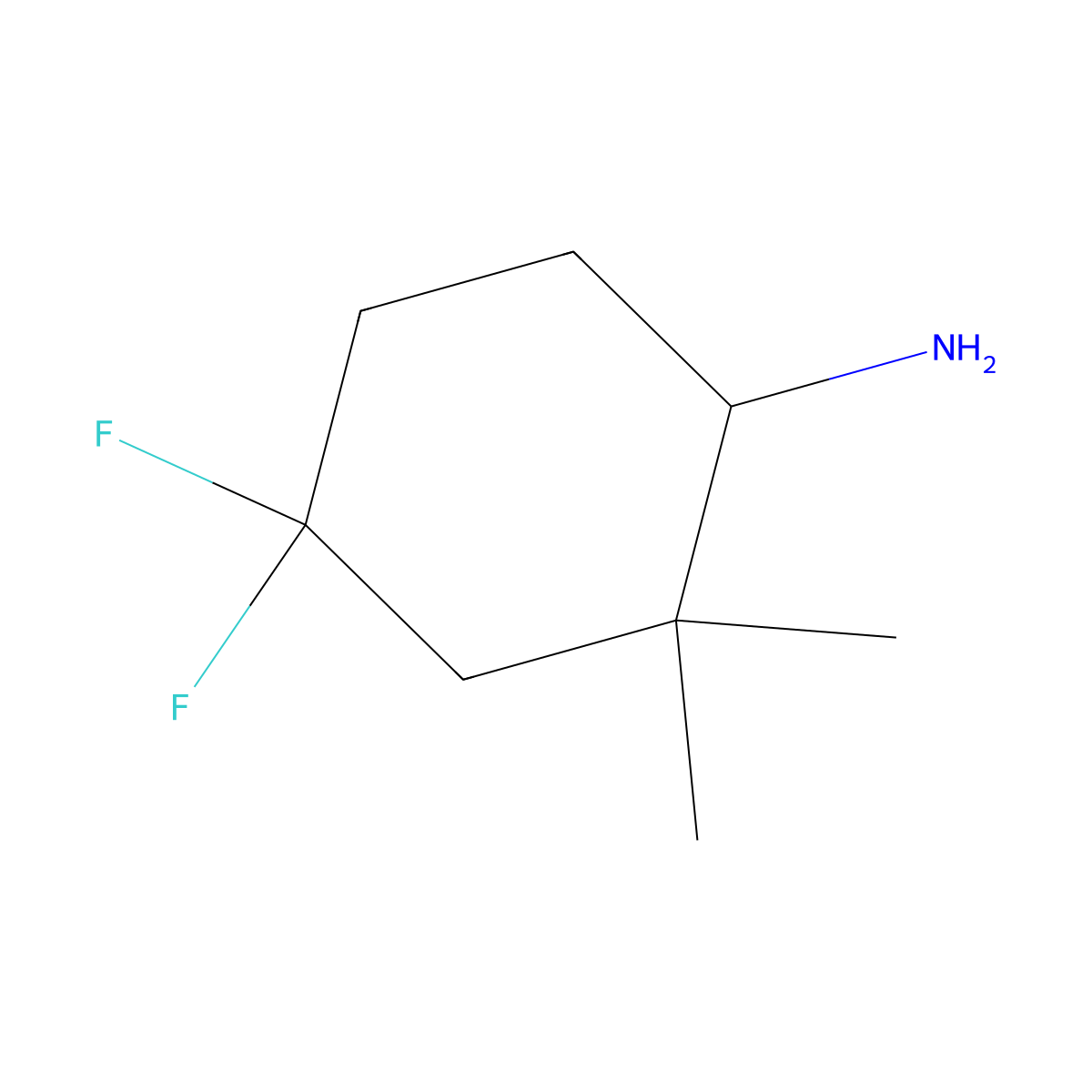 4,4-Difluoro-2,2-dimethylcyclohexan-1-amine molecular structure, CAS 2305253-06-7