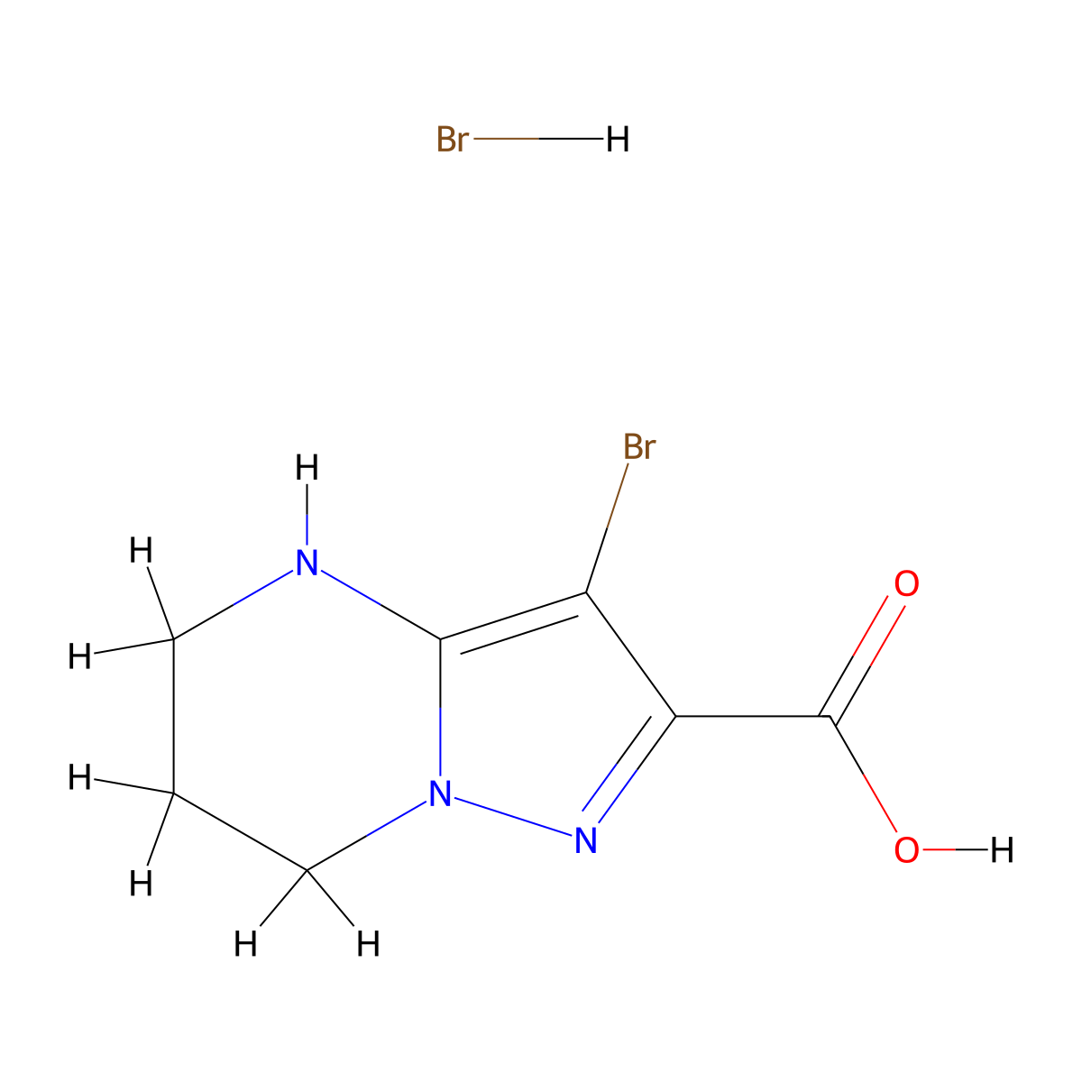 3-bromo-4H,5H,6H,7H-pyrazolo[1,5-a]pyrimidine-2-carboxylicacidhydrobromide molecular structure, CAS 2305253-14-7