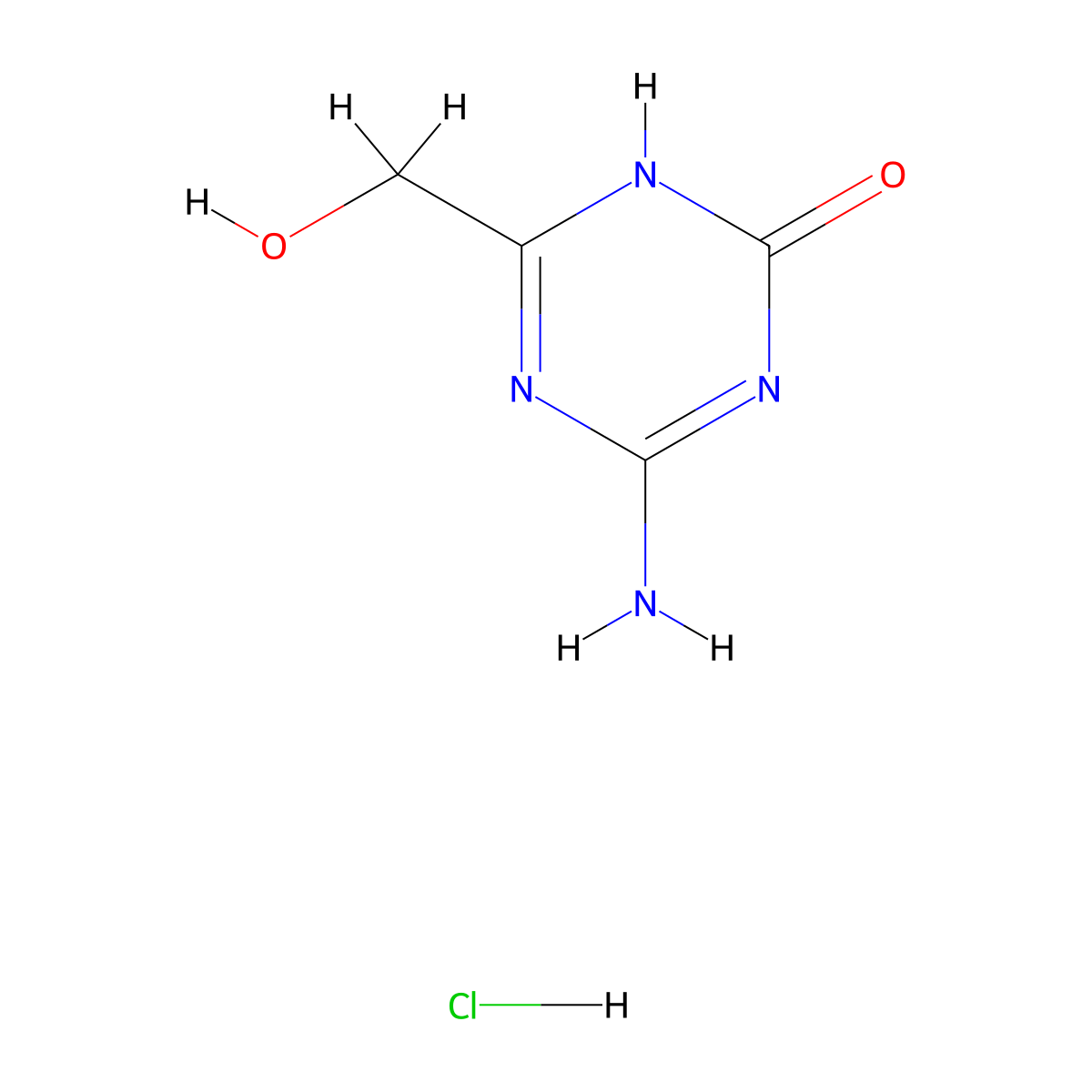 4-Amino-6-(hydroxymethyl)-1,3,5-triazin-2-ol hydrochloride molecular structure, CAS 2305253-18-1