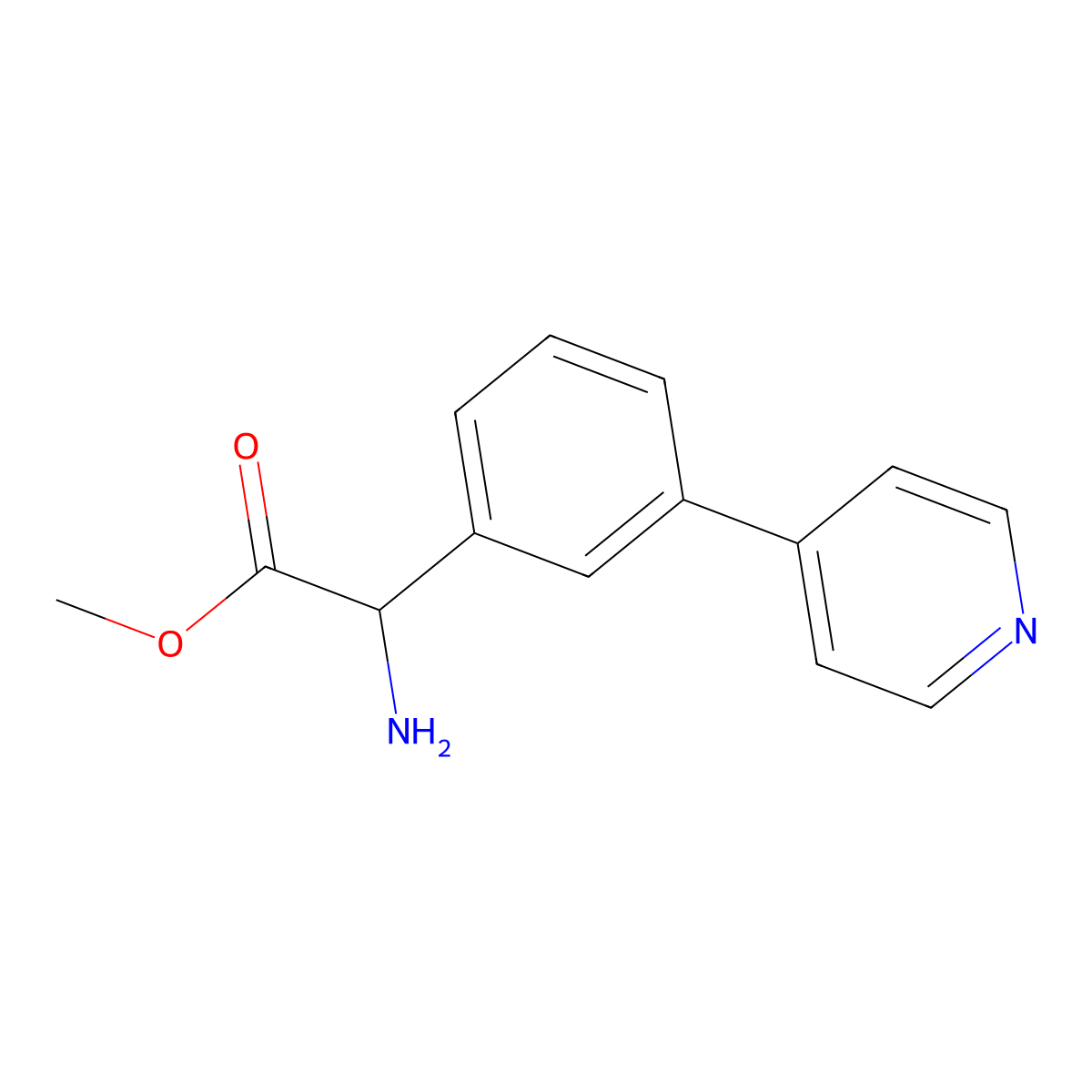 Methyl 2-amino-2-[3-(pyridin-4-yl)phenyl]acetate molecular structure, CAS 2305253-31-8