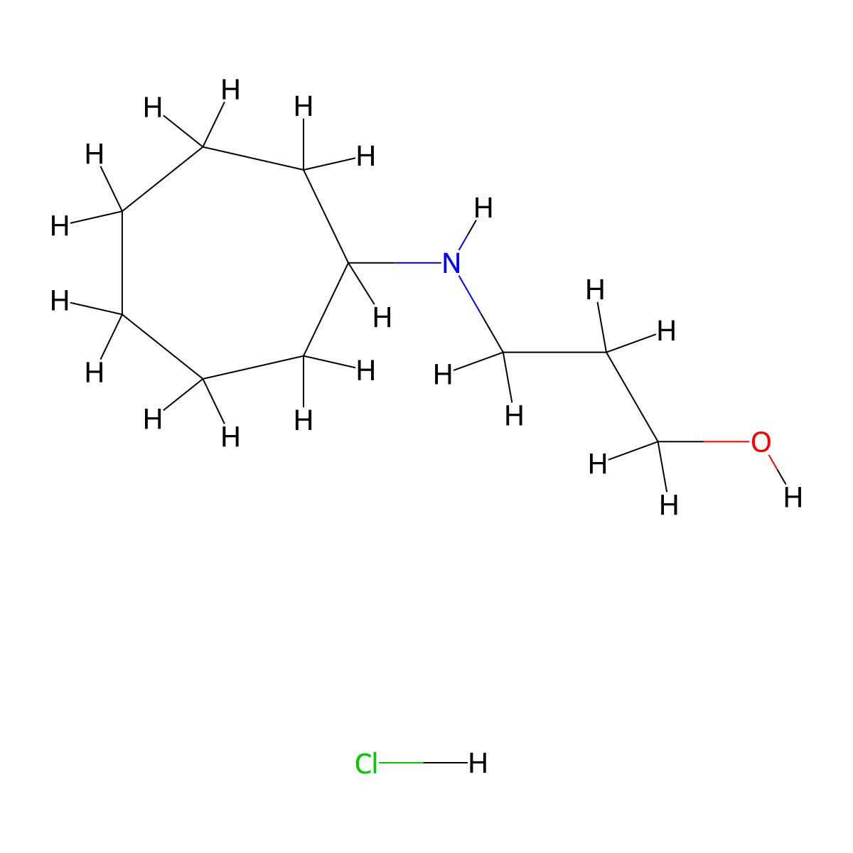 3-(Cycloheptylamino)propan-1-ol hydrochloride molecular structure, CAS 2305253-33-0