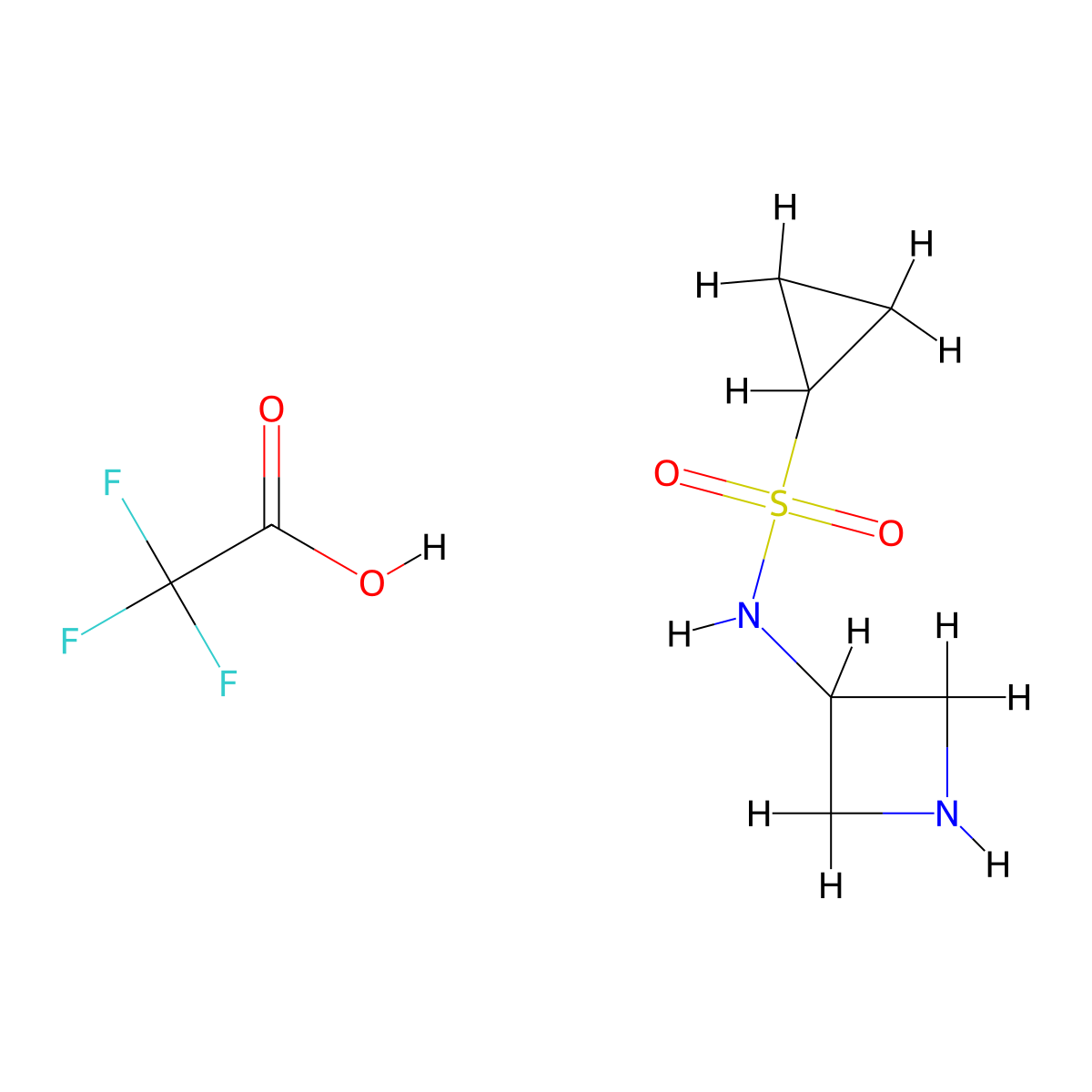 N-(azetidin-3-yl)cyclopropanesulfonamide; trifluoroacetic acid molecular structure, CAS 2305253-34-1
