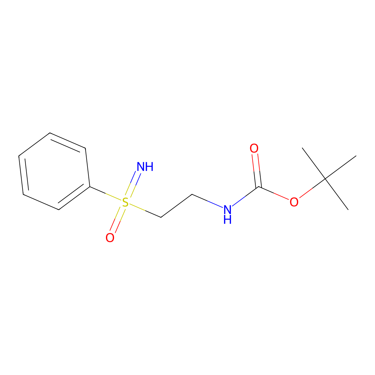 tert-butyl N-(2-(imino(oxo)phenyl-lambda6-sulfanyl)ethyl)carbamate molecular structure, CAS 2305253-37-4
