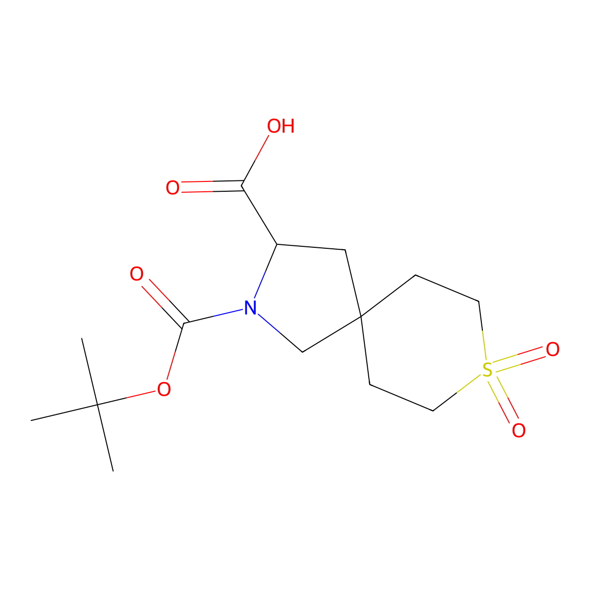 2-[(Tert-butoxy)carbonyl]-8,8-dioxo-8lambda6-thia-2-azaspiro[4.5]decane-3-carboxylic acid molecular structure, CAS 2305253-38-5