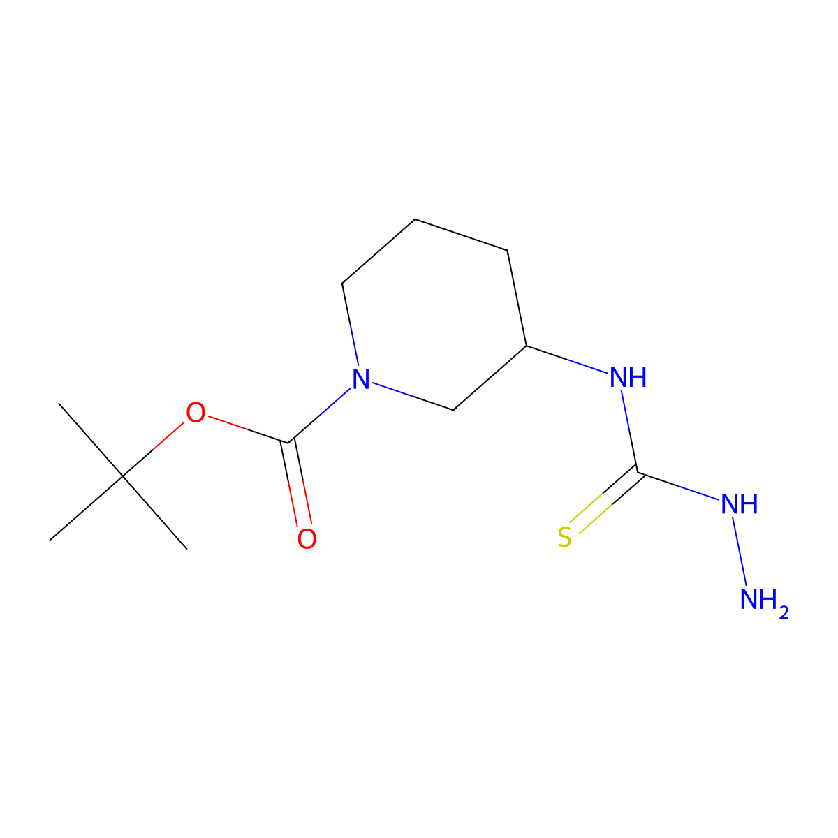 Tert-butyl 3-[(aminocarbamothioyl)amino]piperidine-1-carboxylate molecular structure, CAS 2305253-41-0