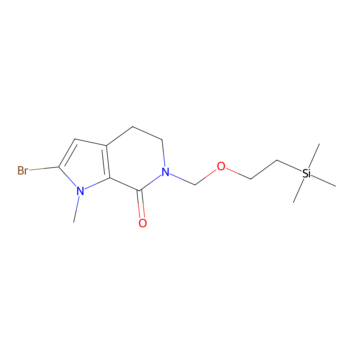 2-bromo-1-methyl-6-{[2-(trimethylsilyl)ethoxy]methyl}-1H,4H,5H,6H,7H-pyrrolo[2,3-c]pyridin-7-one molecular structure, CAS 2305253-42-1