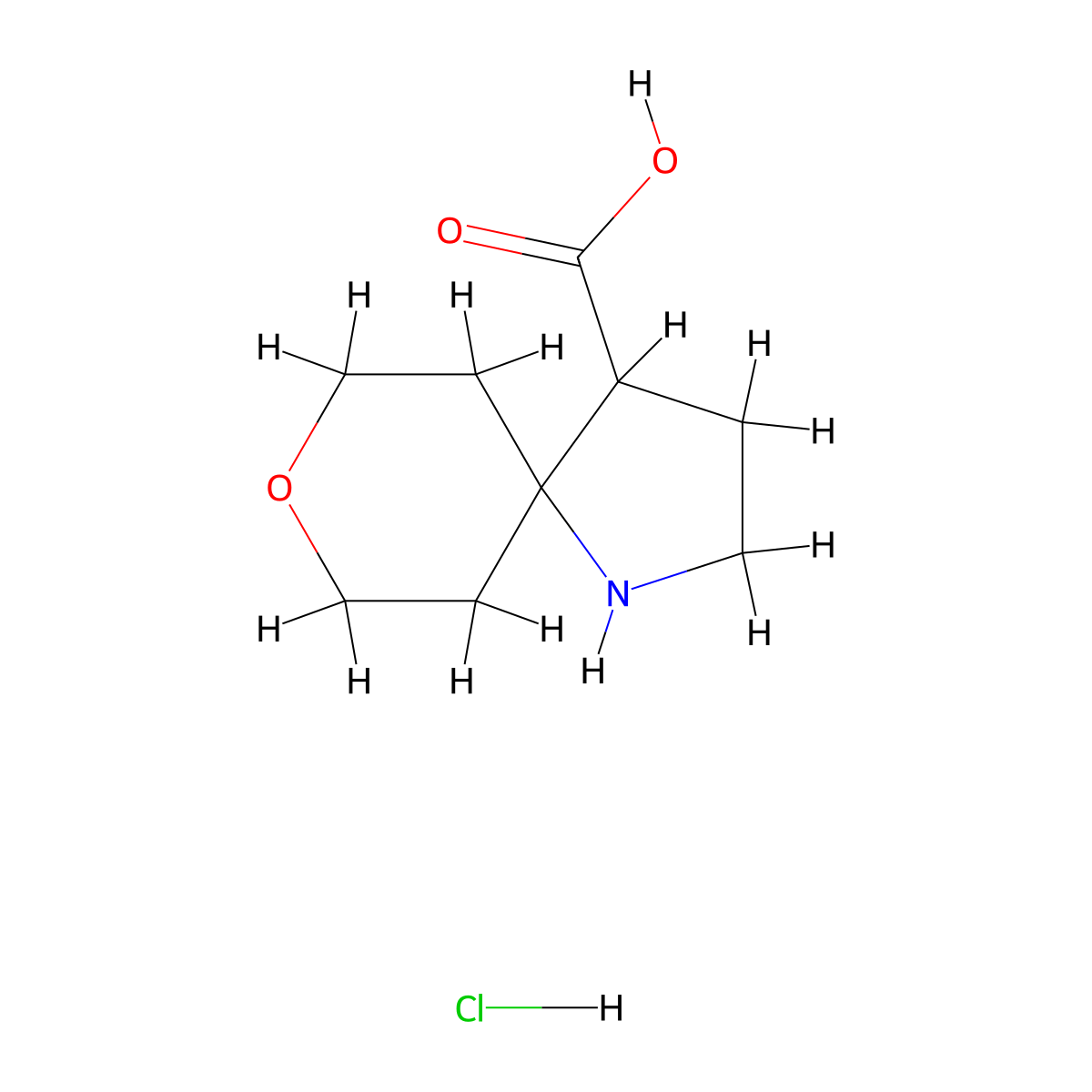 8-Oxa-1-azaspiro[4.5]decane-4-carboxylic acid hydrochloride molecular structure, CAS 2305253-44-3