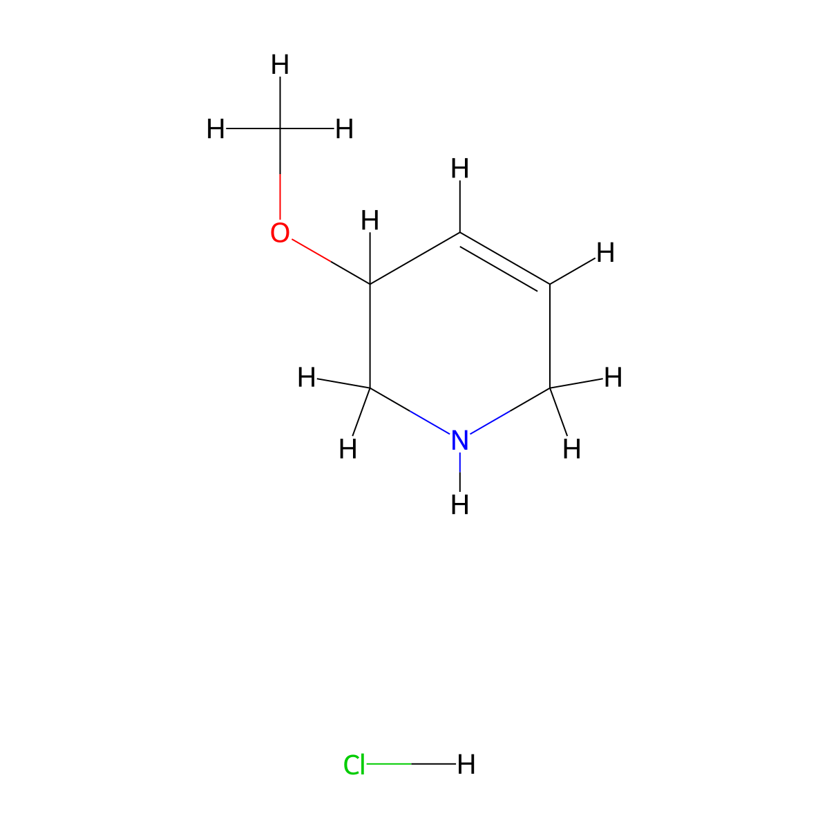 3-Methoxy-1,2,3,6-tetrahydropyridine hydrochloride molecular structure, CAS 2305253-52-3