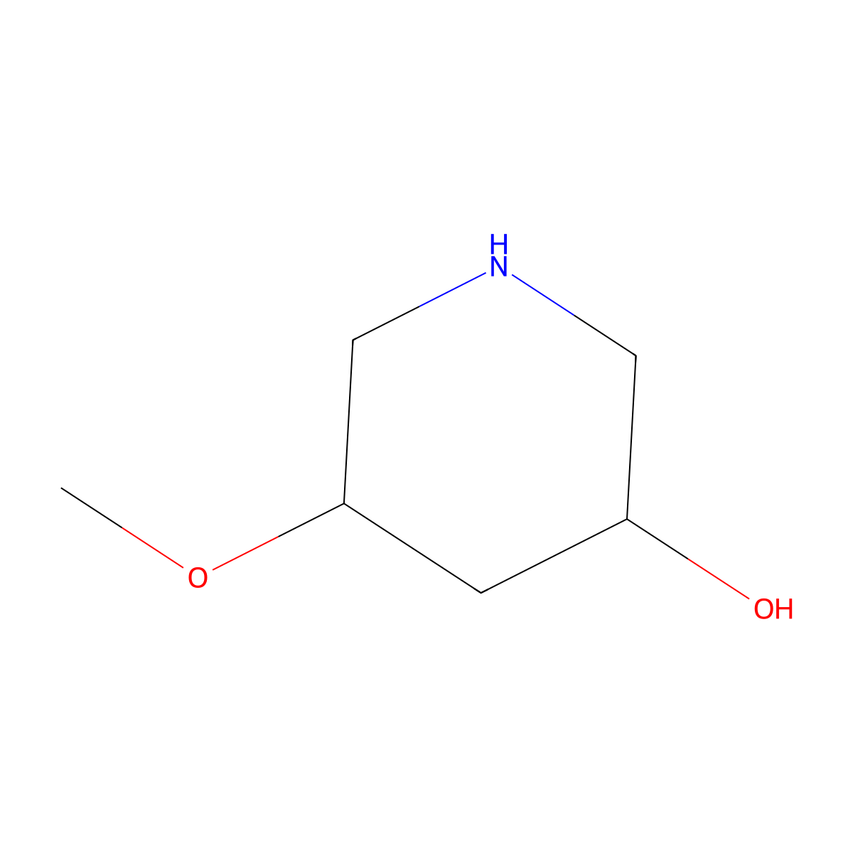 5-Methoxypiperidin-3-ol molecular structure, CAS 2305253-54-5