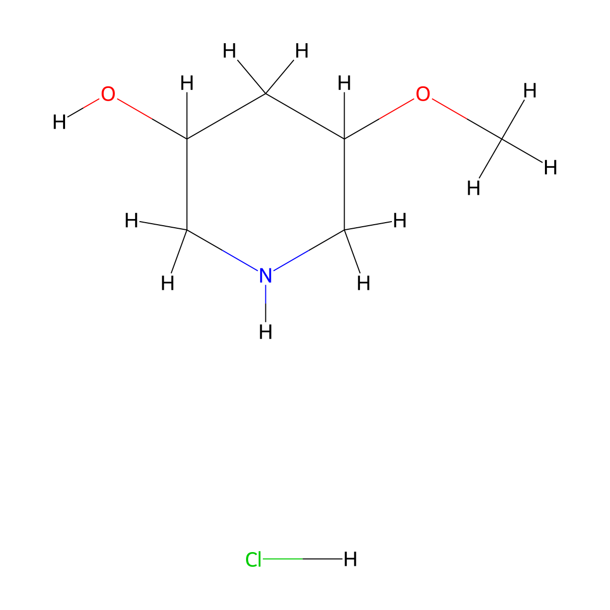 5-Methoxypiperidin-3-ol hydrochloride molecular structure, CAS 2305253-55-6