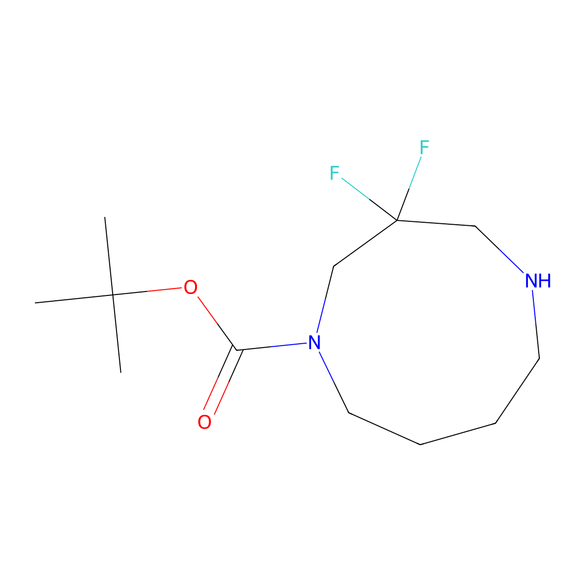 Tert-butyl 3,3-difluoro-1,5-diazonane-1-carboxylate molecular structure, CAS 2305253-56-7