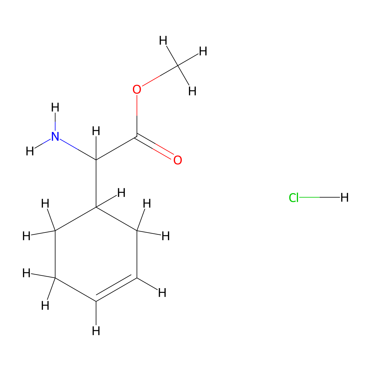 Methyl2-amino-2-(cyclohex-3-en-1-yl)acetatehydrochloride molecular structure, CAS 2305253-60-3