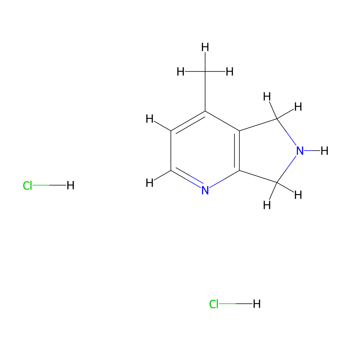 4-methyl-5H,6H,7H-pyrrolo(3,4-b)pyridine dihydrochloride molecular structure, CAS 2305253-64-7